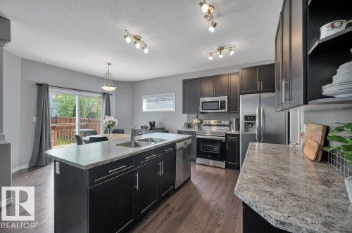 59 Nadine Way, St. Albert, AB - Indoor Photo Showing Kitchen With Stainless Steel Kitchen With Double Sink With Upgraded Kitchen