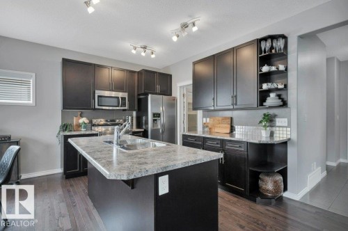 59 Nadine Way, St. Albert, AB - Indoor Photo Showing Kitchen With Stainless Steel Kitchen With Double Sink With Upgraded Kitchen