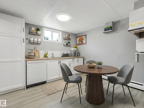 Virtually staged - 5406 46 Avenue, Wetaskiwin, AB - Indoor Photo Showing Dining Room