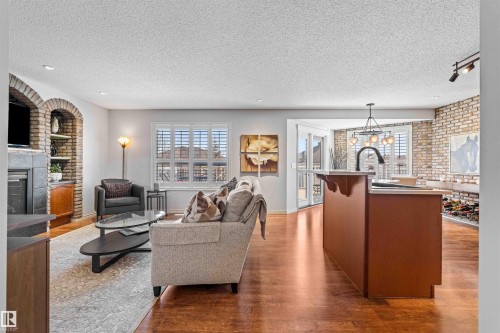 68 Greystone Crescent, Spruce Grove, AB - Indoor Photo Showing Living Room With Fireplace