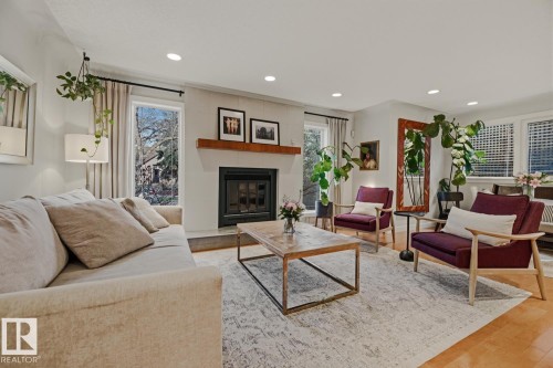 6310 109A Street, Edmonton, AB - Indoor Photo Showing Living Room With Fireplace