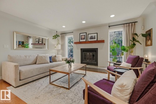 6310 109A Street, Edmonton, AB - Indoor Photo Showing Living Room With Fireplace