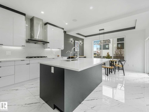 Image quality insufficient for description - 16307 19 Avenue, Edmonton, AB - Indoor Photo Showing Kitchen With Upgraded Kitchen