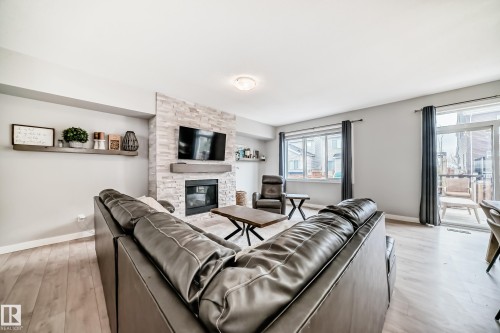 2011 201 Street, Edmonton, AB - Indoor Photo Showing Living Room With Fireplace
