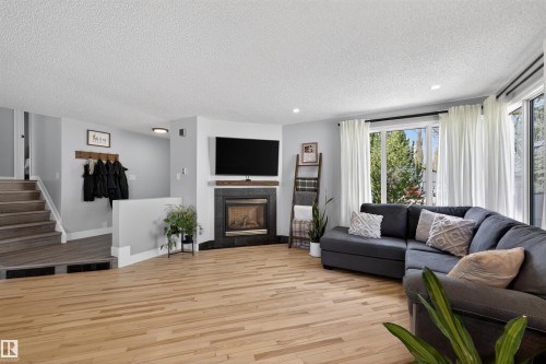 5 Arlington Drive, St. Albert, AB - Indoor Photo Showing Living Room With Fireplace