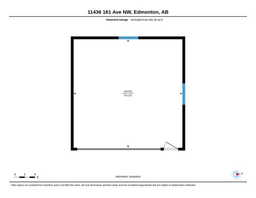 Floor Plan for Garage. - 11436 161 Avenue, Edmonton, AB - Other