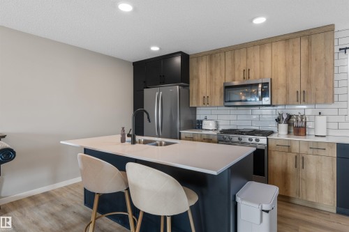 19220 27 Avenue, Edmonton, AB - Indoor Photo Showing Kitchen With Double Sink With Upgraded Kitchen