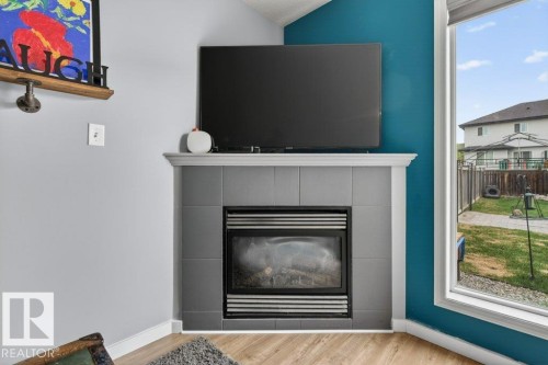 13956 137 Street, Edmonton, AB - Indoor Photo Showing Living Room With Fireplace