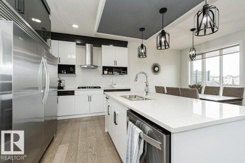 74 Ellice Bend, Fort Saskatchewan, AB - Indoor Photo Showing Kitchen With Double Sink With Upgraded Kitchen