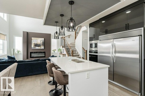 74 Ellice Bend, Fort Saskatchewan, AB - Indoor Photo Showing Kitchen With Double Sink With Upgraded Kitchen