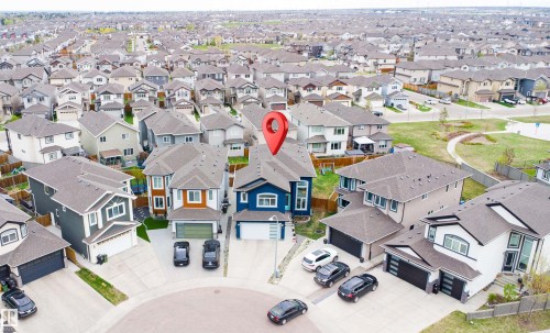 Contemporary two-story residence featuring a blue and white facade - 3312 11 Avenue, Edmonton, AB - Outdoor With View