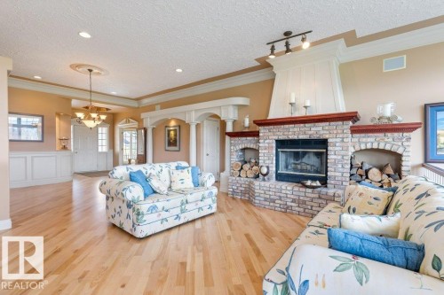 4 Placer Close, St. Albert, AB - Indoor Photo Showing Living Room With Fireplace