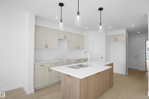 8891 Carson Way, Edmonton, AB - Indoor Photo Showing Kitchen With Double Sink With Upgraded Kitchen