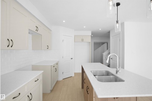 8891 Carson Way, Edmonton, AB - Indoor Photo Showing Kitchen With Double Sink