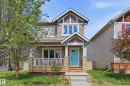 Craftsman-style exterior with gabled roof lines and natural wood accents - 3457 Cutler Crescent, Edmonton, AB  - Outdoor With Deck Patio Veranda With Facade 