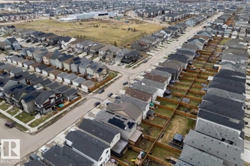 Aerial perspective of a developed residential neighborhood featuring a grid-pattern street layout and individual rear yard fencing - 22931 96 Avenue, Edmonton, AB - Outdoor With View