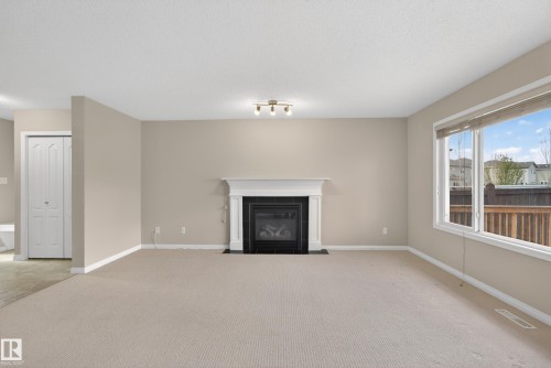 1731 55 Street, Edmonton, AB - Indoor Photo Showing Living Room With Fireplace