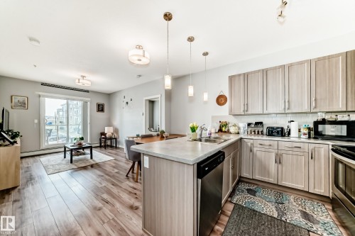208 812 Welsh Drive, Edmonton, AB - Indoor Photo Showing Kitchen With Stainless Steel Kitchen With Double Sink