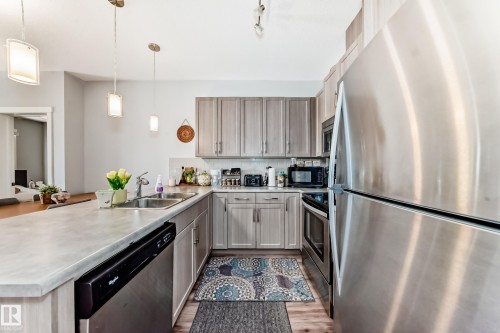 208 812 Welsh Drive, Edmonton, AB - Indoor Photo Showing Kitchen With Stainless Steel Kitchen With Double Sink