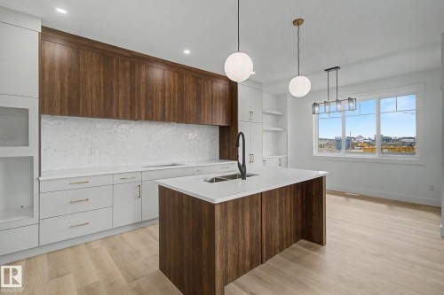 3287 Chernowski Way, Edmonton, AB - Indoor Photo Showing Kitchen With Double Sink