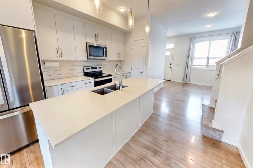 2093 Maple Road, Edmonton, AB - Indoor Photo Showing Kitchen With Double Sink With Upgraded Kitchen