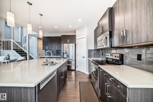 1306 164A Street, Edmonton, AB - Indoor Photo Showing Kitchen With Stainless Steel Kitchen With Double Sink With Upgraded Kitchen