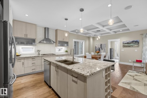 9648 83 Avenue, Edmonton, AB - Indoor Photo Showing Kitchen With Double Sink With Upgraded Kitchen