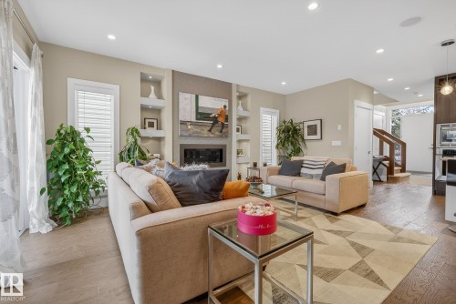 9648 83 Avenue, Edmonton, AB - Indoor Photo Showing Living Room With Fireplace