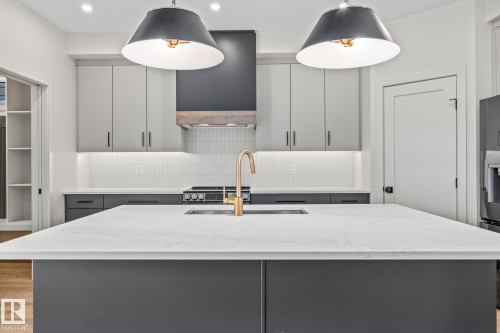 4543 Knight Wynd, Edmonton, AB - Indoor Photo Showing Kitchen With Upgraded Kitchen