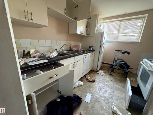 Image quality insufficient for description - 17 6215 98 Avenue, Edmonton, AB - Indoor Photo Showing Kitchen With Double Sink