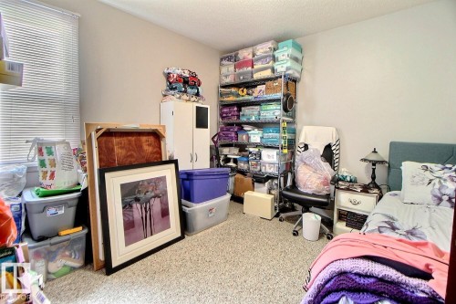 Carpeted room with a window featuring horizontal blinds - 11626 87 Street, Edmonton, AB - Indoor Photo Showing Other Room