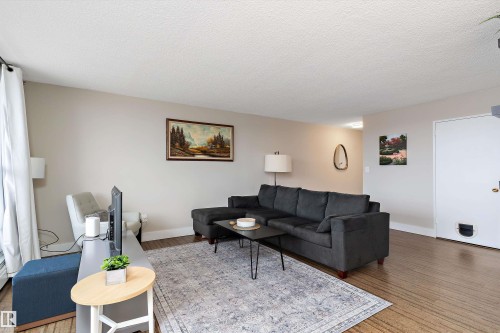 Huge Sliding Door access to balcony - 304 13910 Stony Plain Road, Edmonton, AB - Indoor Photo Showing Living Room