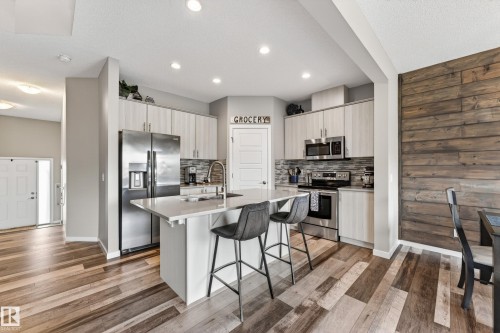 1243 Mcconachie Boulevard, Edmonton, AB - Indoor Photo Showing Kitchen With Stainless Steel Kitchen With Double Sink