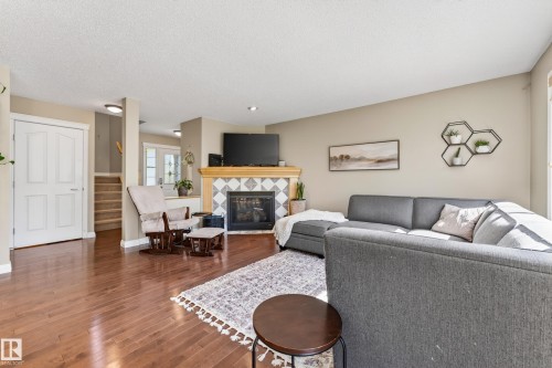 1907 120 Street, Edmonton, AB - Indoor Photo Showing Living Room With Fireplace