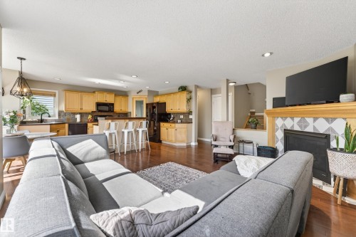1907 120 Street, Edmonton, AB - Indoor Photo Showing Living Room With Fireplace