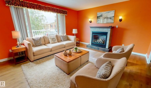 14252 83 Street, Edmonton, AB - Indoor Photo Showing Living Room With Fireplace