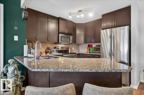 408 2204 44 Avenue, Edmonton, AB - Indoor Photo Showing Kitchen With Stainless Steel Kitchen With Double Sink With Upgraded Kitchen