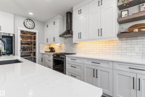 2011 Spring Drive, Rural Parkland County, AB - Indoor Photo Showing Kitchen With Upgraded Kitchen