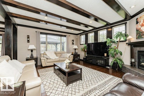 86 Wedgewood Crescent, Fort Saskatchewan, AB - Indoor Photo Showing Living Room With Fireplace