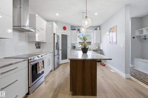 11639 128 Street, Edmonton, AB - Indoor Photo Showing Kitchen With Stainless Steel Kitchen With Upgraded Kitchen