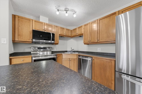 212 5340 199 Street, Edmonton, AB - Indoor Photo Showing Kitchen With Stainless Steel Kitchen With Double Sink