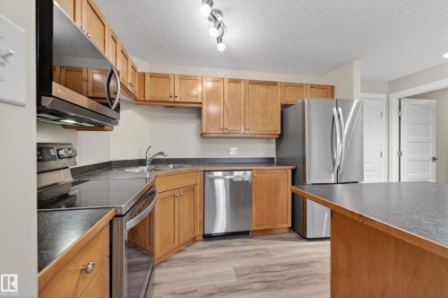 212 5340 199 Street, Edmonton, AB - Indoor Photo Showing Kitchen With Stainless Steel Kitchen With Double Sink