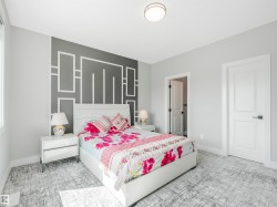 Feature wall with geometric paneling - 