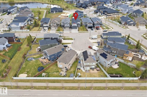 Aerial perspective showcasing a residential neighborhood with varied architectural styles - 3909 49 Ave, Beaumont, AB - Outdoor With View