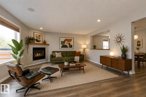 3005 Spence Wynd, Edmonton, AB - Indoor Photo Showing Living Room With Fireplace