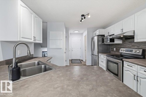 3570 Mclean Crescent, Edmonton, AB - Indoor Photo Showing Kitchen With Double Sink With Upgraded Kitchen
