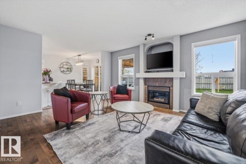 3570 Mclean Crescent, Edmonton, AB - Indoor Photo Showing Living Room With Fireplace