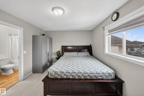 This room features light grey walls and light colored carpeting - 3517 25 Street, Edmonton, AB - Indoor Photo Showing Bedroom