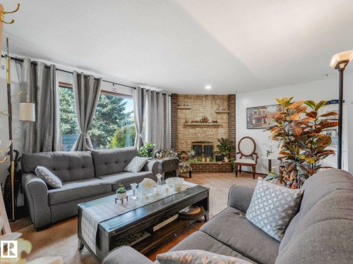 8715 41 Avenue, Edmonton, AB - Indoor Photo Showing Living Room With Fireplace