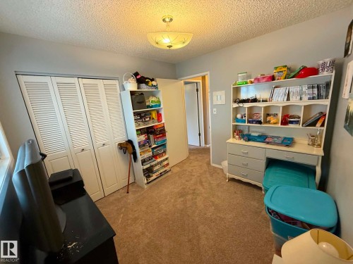 Carpeted room with a ceiling-mounted light fixture and light gray wall paint - 2812 35 Street, Edmonton, AB - Indoor